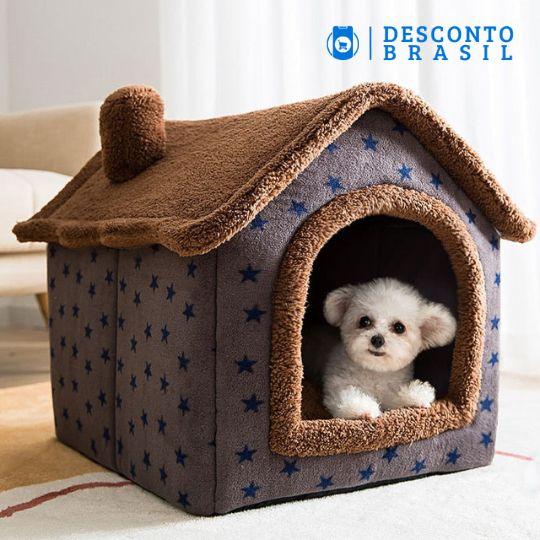 Casinha de Pelúcia Pet - Cães e Gatos - Desconto Brasil