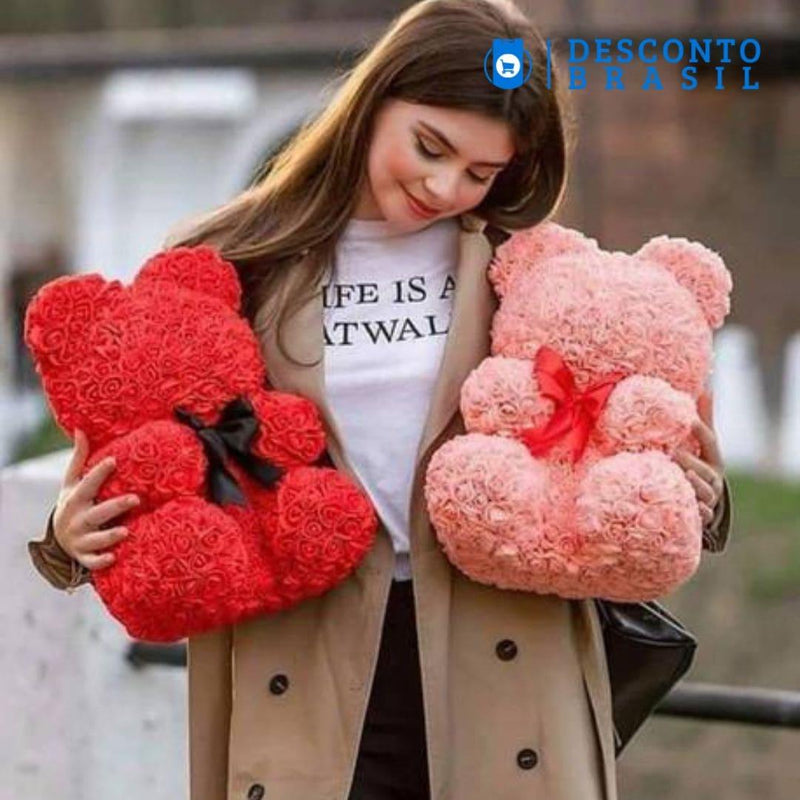 Rose Bear - Ursinho Feito de Rosas - Desconto Brasil