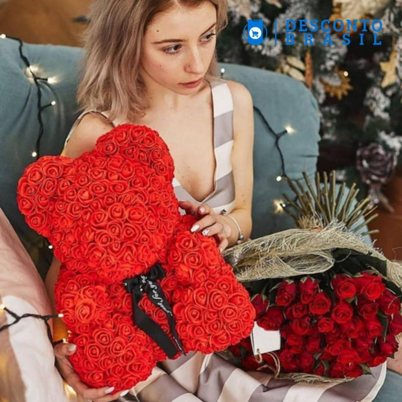 Rose Bear - Ursinho Feito de Rosas - Desconto Brasil