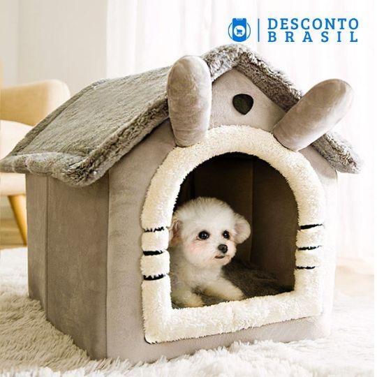 Casinha de Pelúcia Pet - Cães e Gatos - Desconto Brasil